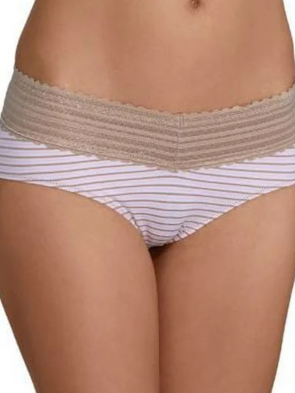 Warner's No Pinching No Problems Lace Hipster Underwear 5609J - Nude Stripe